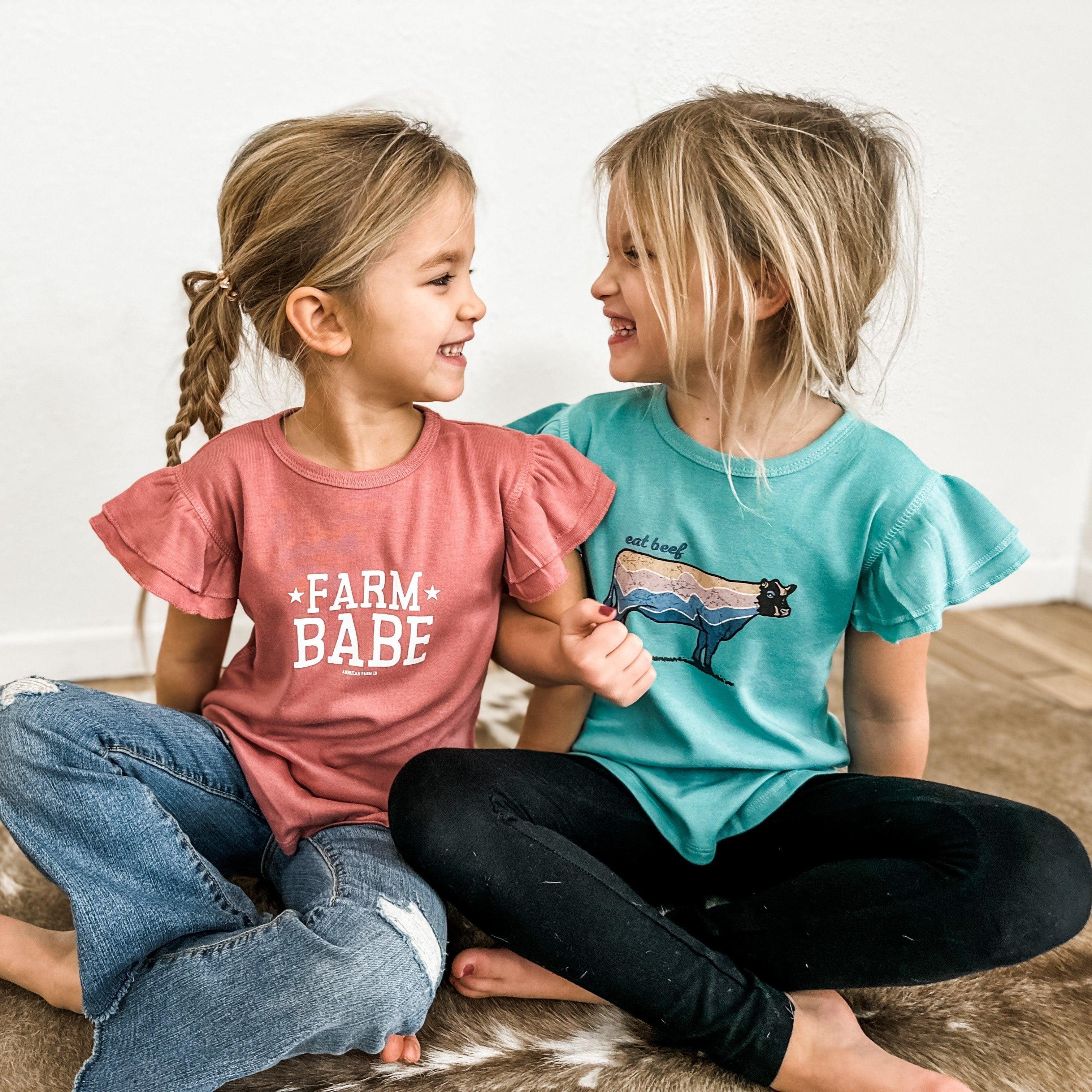 'Farm Babe' Mauve Ruffle Sleeve - Toddler and Onesies - Image 5