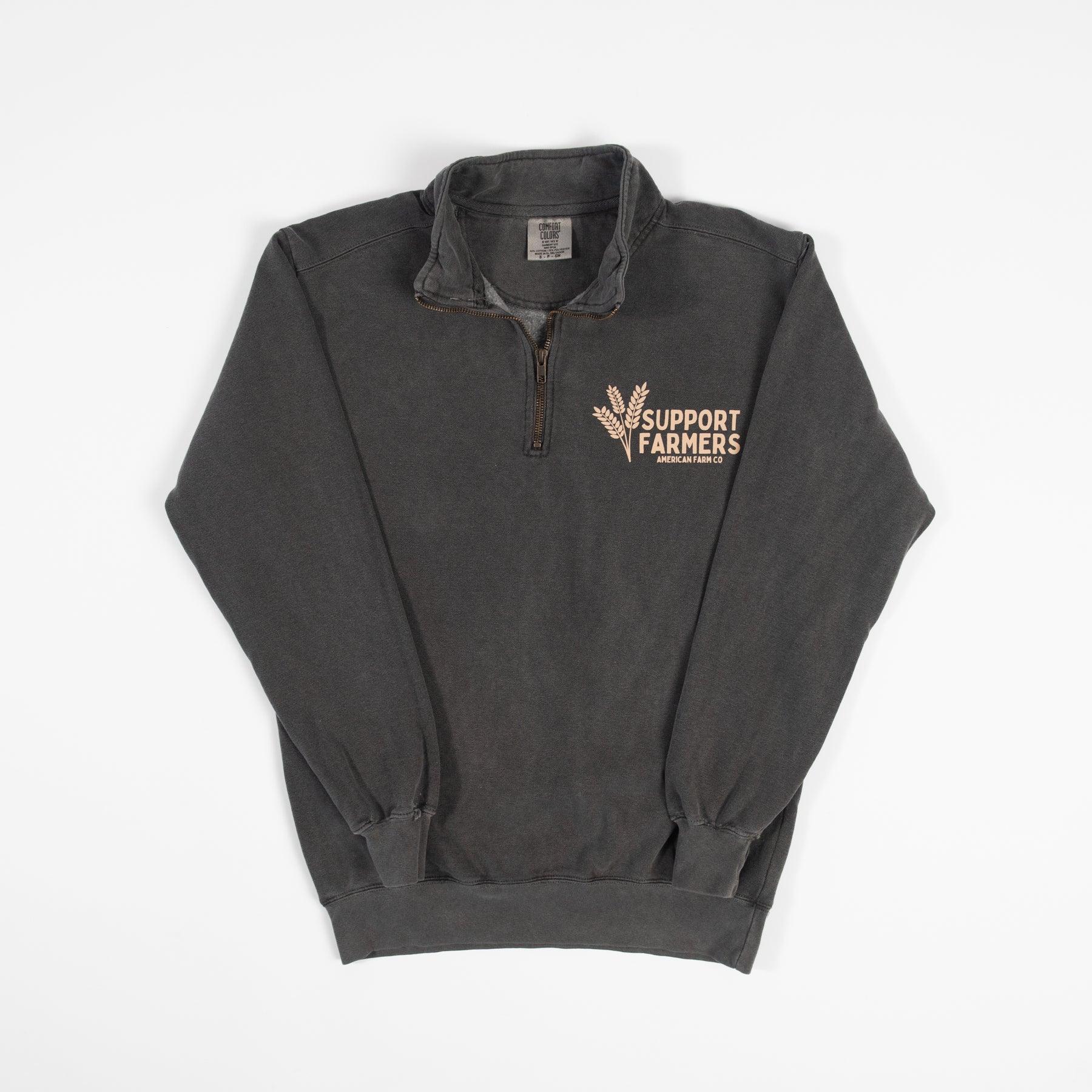 Support Farmers Wheat 1/4" Washed Charcoal Zip - Image 5